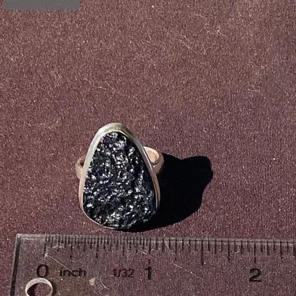 Tektite Stone In Solid Sterling Ring - Picture 4 of 8